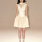 Satin Bow Tie Vest Dress Chanel Style Sleeveless Tutu Skirt R5173