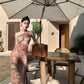 Beach dress for vacation, slim and sexy, backless, halter neck, high slit dress R1612