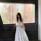 Sleeveless vest floral dress 2025 new gentle temperament loose A-line long skirt R0623