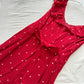 French retro temperament V-neck small flying sleeve red dress new summer style R2189
