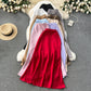 High-end satin skirt, high waist, slimming, medium-length fishtail skirt R2194