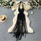 European and American sexy hollow lace knitted tassel blouse dress slim holiday top R2202
