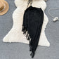 Holiday Style Suit Bikini Halter Vest Versatile Tassel Skirt Knitted Two-piece Suit R2315