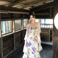Beautiful floral fishtail suspender long dress slim hip dress R0628