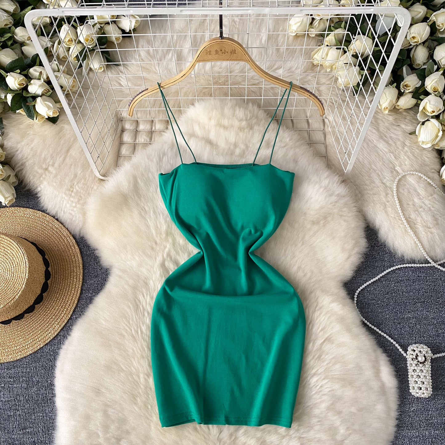 Sling bottom skirt new style with chest pad elastic slim hot girl tube top hip dress R2234