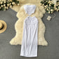 Hot girl style tube top short versatile pleated slim skirt fashionable two-piece skirt suit R2239