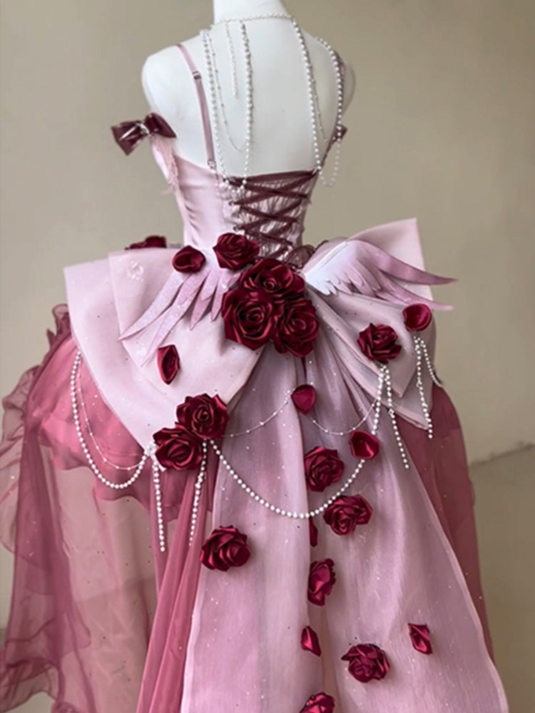 Noble and elegant plum red lolita dress light lo princess on the run beautiful fairy short skirt R1672