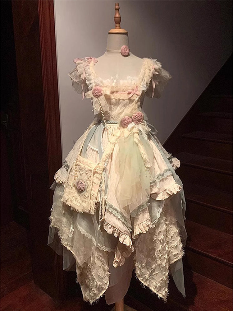 Date battle suit wandering style lolita skirt Lolita JSK dress heavy work R1673