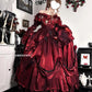 Blood red bride lolita dress dress rose flower heavy puffy princess dress R1676