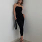 Temperament big backless waist suspender dress women's summer sexy long hip skirt R3077