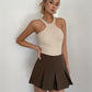 American retro college style a-line short skirt pants high waist pleated skirt short skirt summer R3074