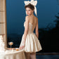 French Princess Dress White Sleeveless Herringbone Dress Homecoming Dress R5162