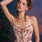 French sweet suspender suit fishbone corset waist slim lace skirt short homecoming dress R5150