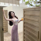 Beautiful little skirt purple flower sling dress beautiful waist hip skirt R0656
