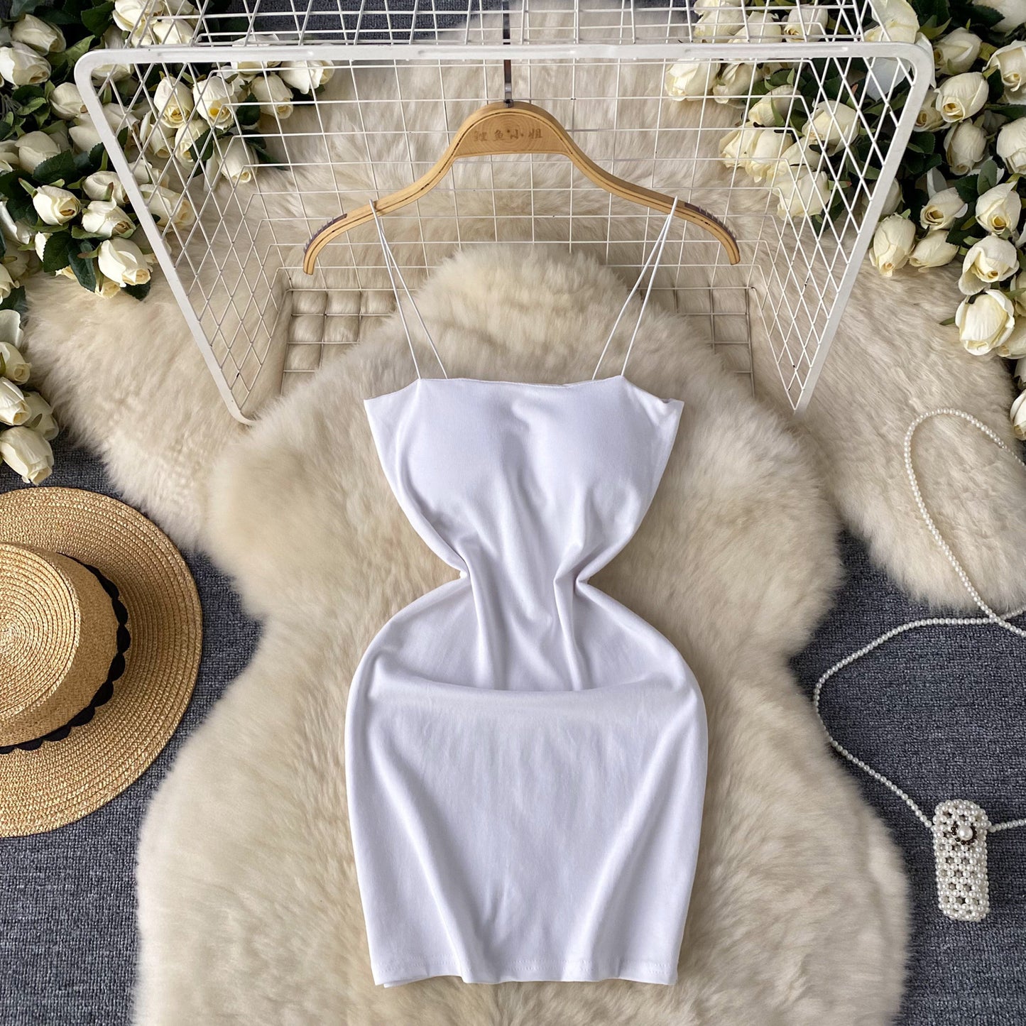 Sling bottom skirt new style with chest pad elastic slim hot girl tube top hip dress R2234