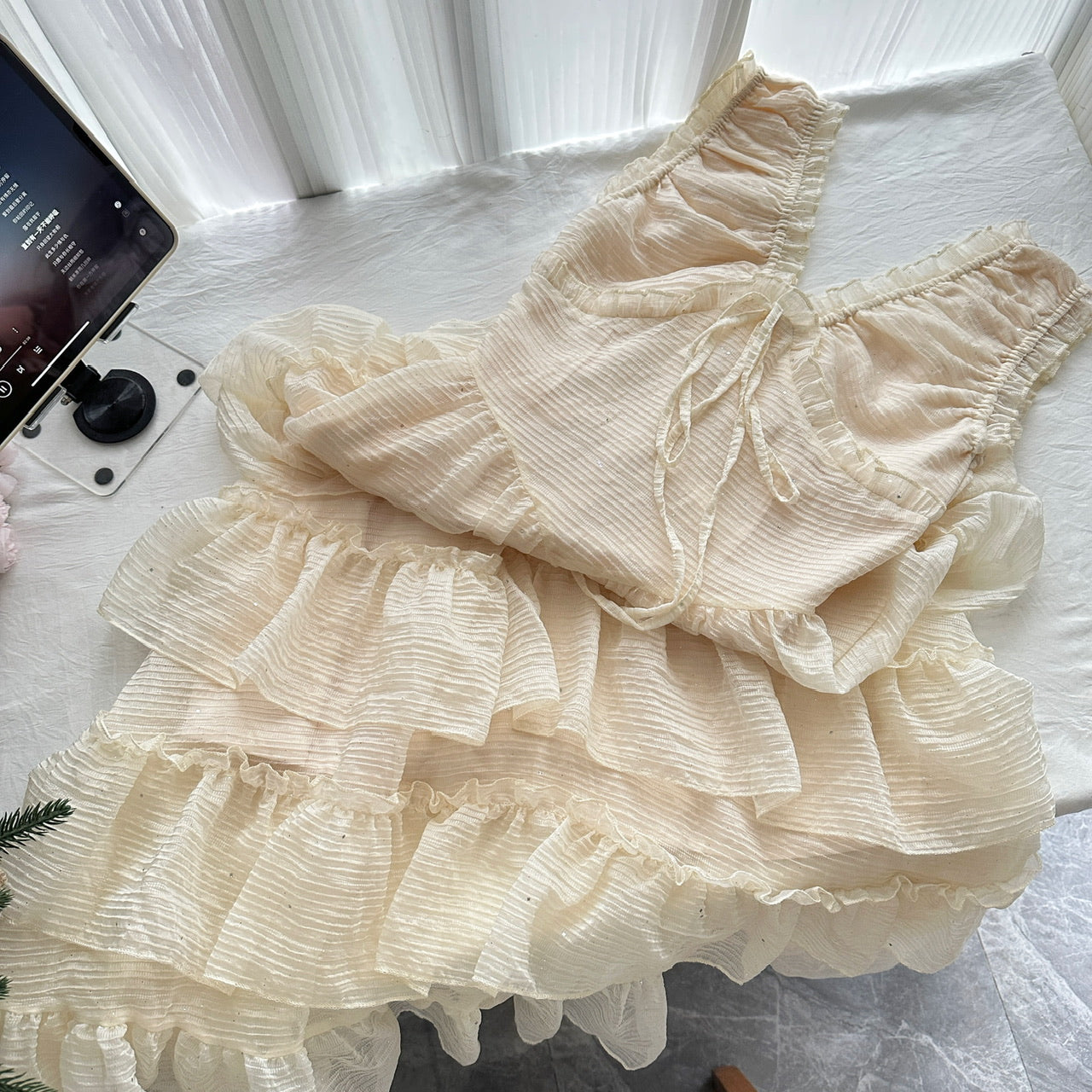 Scarlett skirt heavy V-neck suspender dress waist slim long skirt R2023