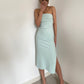 Hot girl sexy slit tube top dress slim fit medium length hip waist dress high-end long skirt R3037