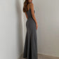 Simple temperament suspender long skirt super A figure waistline sexy hot girl dress R3030