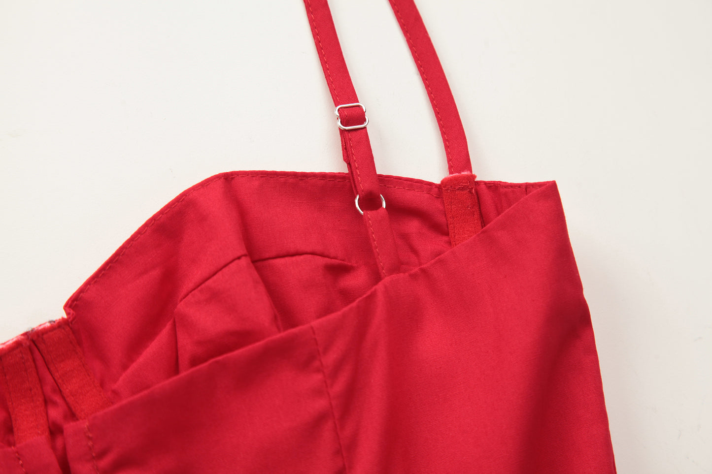 French red suspender dress female sexy backless seaside holiday dress R3035