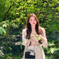 Beautiful and gentle temperament white shirt lace inner a-line skirt three-piece suit R0889