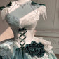 Elegant amber green short dress bride daughter birthday evening dress fluffy princess dress R1688