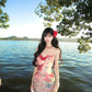 Sexy Slim Hip-hugging Suspender Dress Oil Painting Graffiti Butterfly Dress R0575