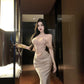 Celebrity sexy one shoulder tube top dress niche banquet dress skirt R0491