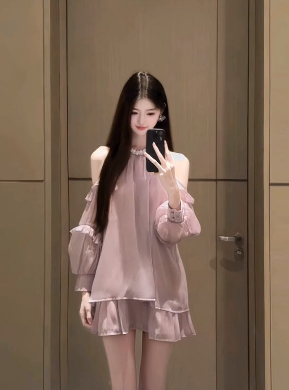 Celebrity sexy one shoulder tube top dress niche banquet dress skirt R0492