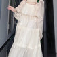 Set Retro Suspender Top Knitted Cardigan Tassel Skirt Three-piece Set R0525