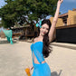 A Line Blue Long Stunning Evening Gown Party Prom Dress       S7269