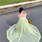 Tube Top Yellow Long Stunning Evening Gown Party Prom Dress       S7276