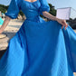 A Line Blue Long Stunning Evening Gown Party Prom Dress       S7277