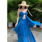 A Line Blue Long Stunning Evening Gown Party Prom Dress       S7274