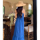 A Line Blue Long Stunning Evening Gown Party Prom Dress       S7281