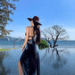 A Line Black Long Stunning Evening Gown Party Prom Dress       S7271