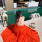 A Line Orange Long Stunning Evening Gown Party Prom Dress       S7290