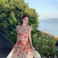 A Line Orange Long Stunning Evening Gown Party Prom Dress       S7267