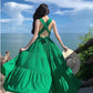 A Line Green Long Stunning Evening Gown Party Prom Dress       S7278