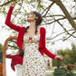 French Retro Countryside Print Slip Dress R5109