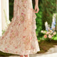 French romantic vacation long dress floral seaside halter dress summer R5108