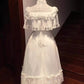 Tea break French gentle style white puff sleeve dress child escape princess R1670