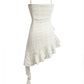 Seaside holiday style slim irregular floral suspender dress 2025 new ruffled temperament skirt R0083