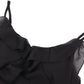 Tipsy sweet wine ruffled suspender skirt 2025 new slim black long dress Hepburn style R0092