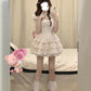 French floral small flying sleeve dress 2025 new style sweet and spicy waist princess puffy skirt R0097