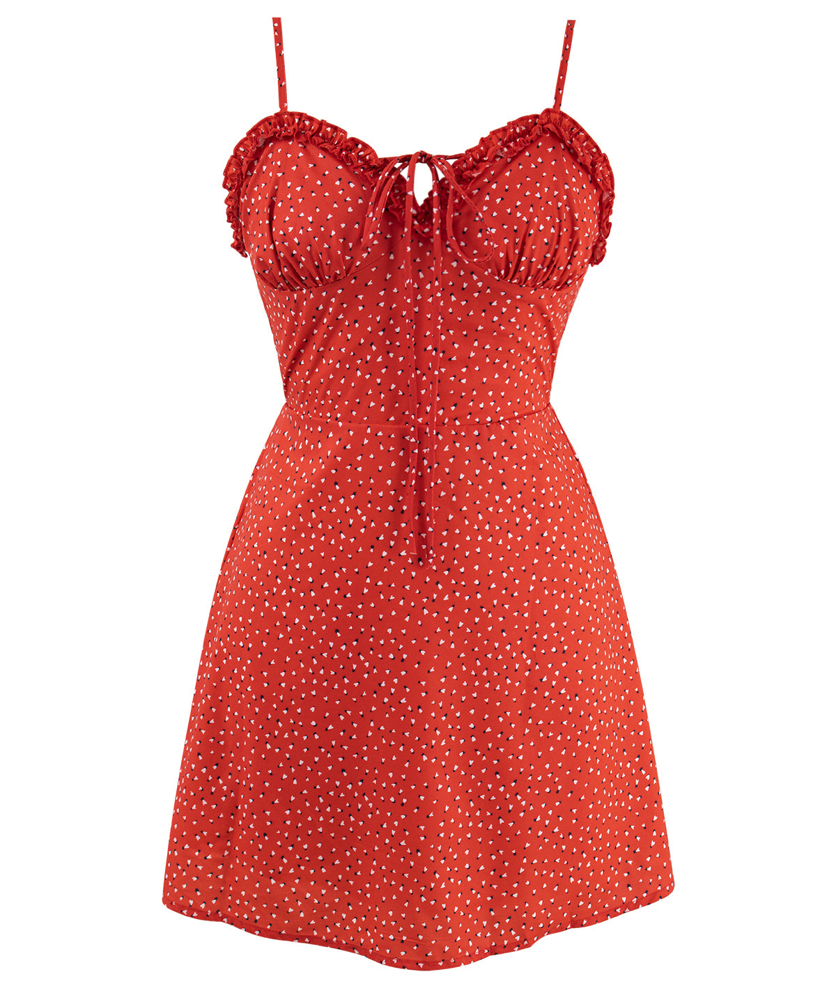 Red polka dot dress sexy hot girl suspenders floral dress summer 2025 new female short style R0080