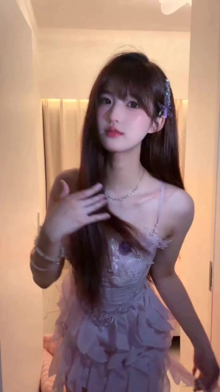 Summer beautiful little skirt holiday style purple irregular ruffle flower dress R0843