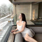 Gentle temperament white suspender dress 2025 new beautiful loose bud short skirt R0777