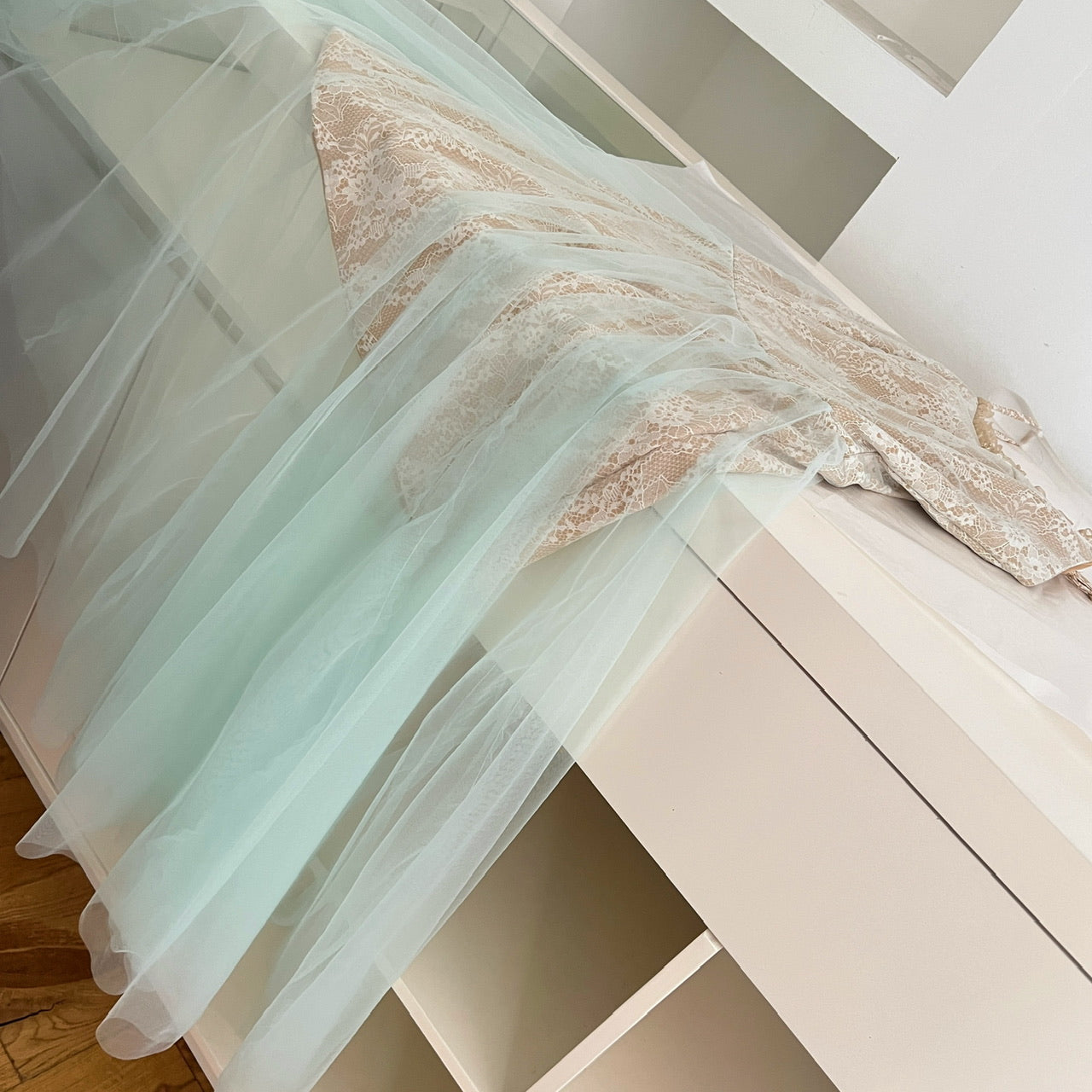 Mesh suspender dress 2025 new lace splicing long skirt high-end skirt R2169