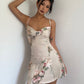 Rose suspender dress summer slim temperament sleeveless skirt waist a-line short skirt R3031