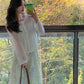 Super beautiful suspender long dress beautiful green floral dress R0627
